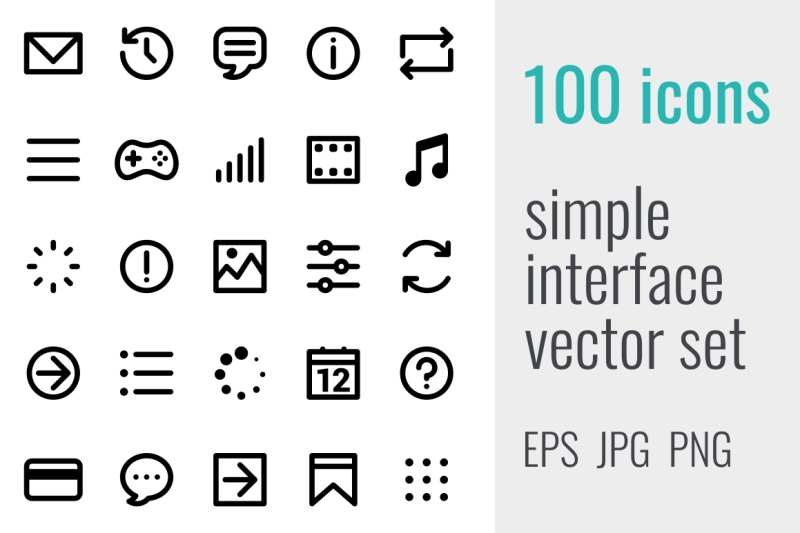 100-simple-interface-icons