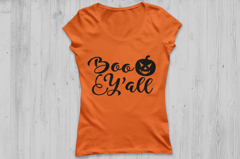 Boo Y All Svg Halloween Svg Pumpkin Svg Halloween Shirt Svg Spooky By Cosmosfineart Thehungryjpeg Com