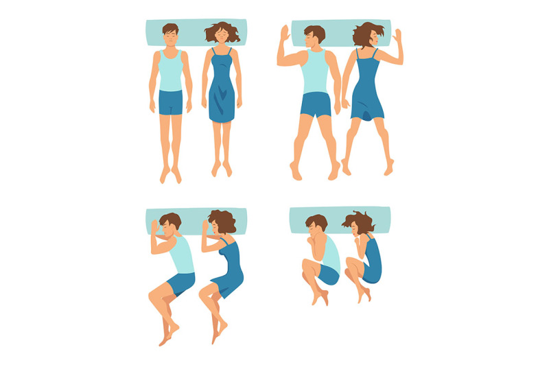 top-view-of-couple-sleeping-together-in-different-funny-positions