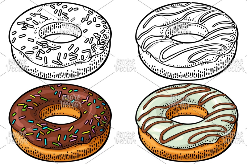 set-donut-with-different-icing-glaze-stripes-sprinkles-engraving