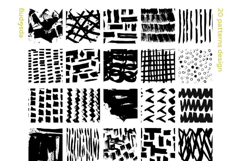 look-black-hand-drawn-brush-pattern