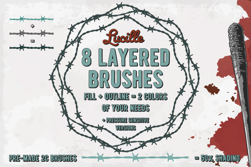 lucille-barbed-wire-ai-brushes