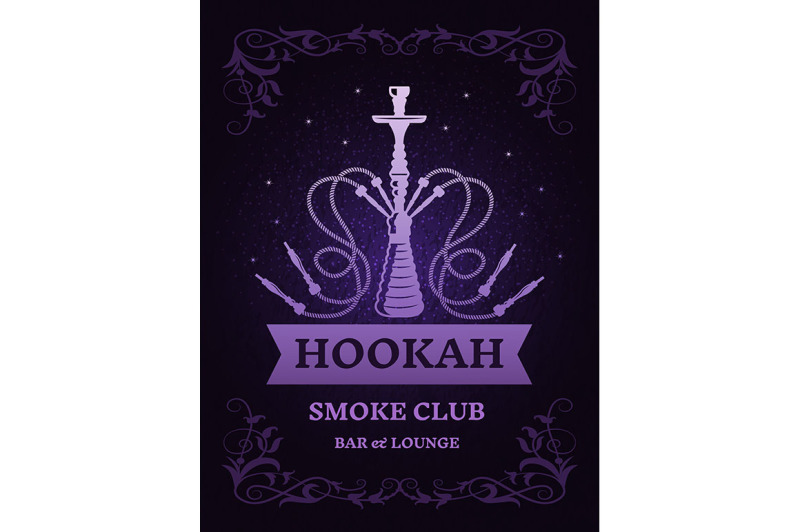 poster-for-smoke-club-with-illustration-of-hookah