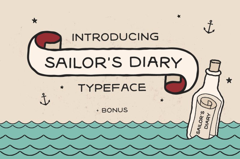 sailors-diary-font-bundle