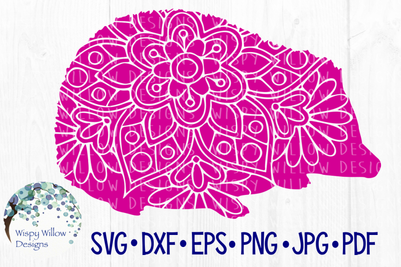 Download Hedgehog Floral Mandala, SVG/DXF/EPS/PNG/JPG/PDF By Wispy Willow Designs | TheHungryJPEG.com