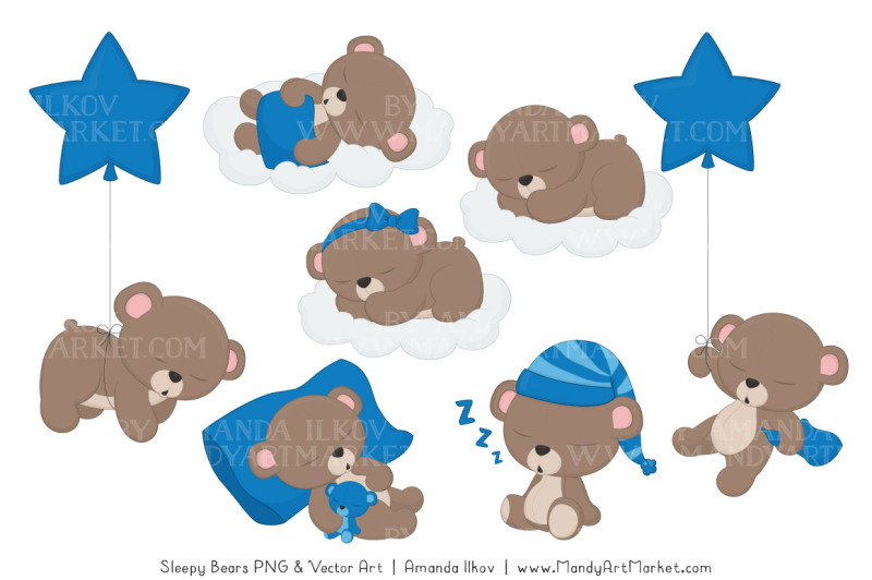 beary-cute-sleepy-bears-clipart-and-papers-set-in-blue