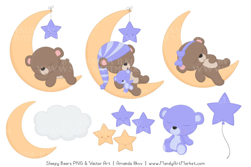 beary-cute-sleepy-bears-clipart-and-papers-set-in-periwinkle