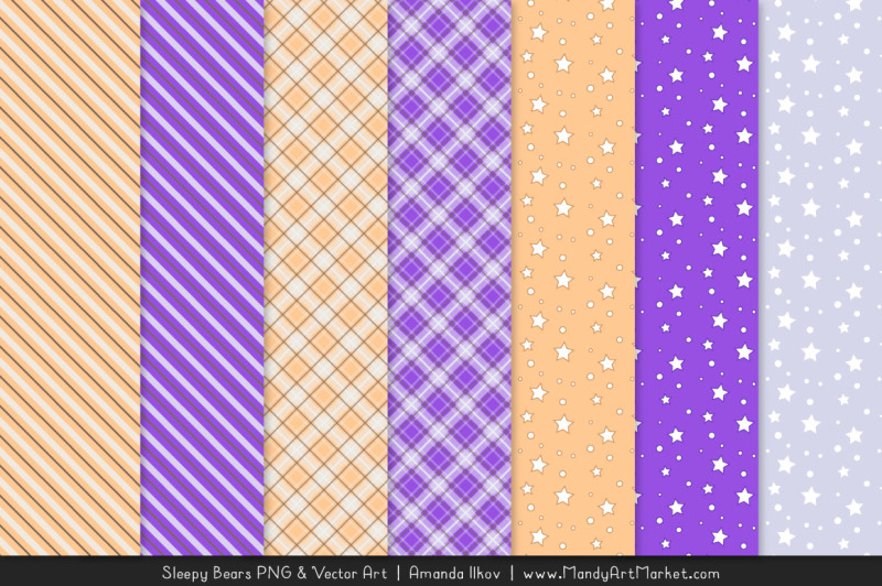beary-cute-sleepy-bears-clipart-and-papers-set-in-purple