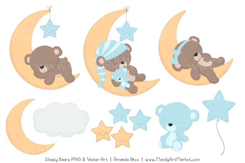 beary-cute-sleepy-bears-clipart-and-papers-set-in-soft-blue