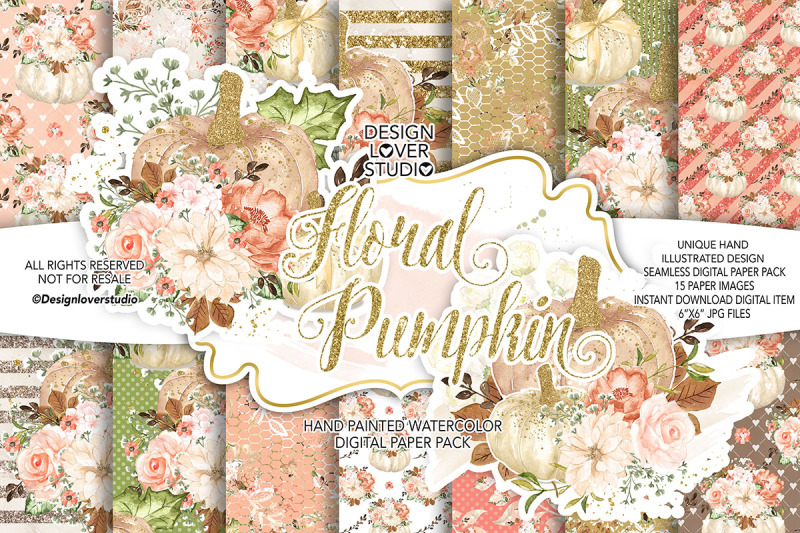 floral-pumpkin-digital-papers