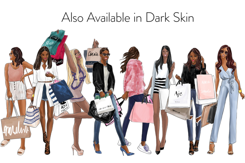 watercolor-fashion-clipart-shopping-girls-2-light-skin