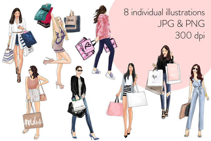 watercolor-fashion-clipart-shopping-girls-2-light-skin