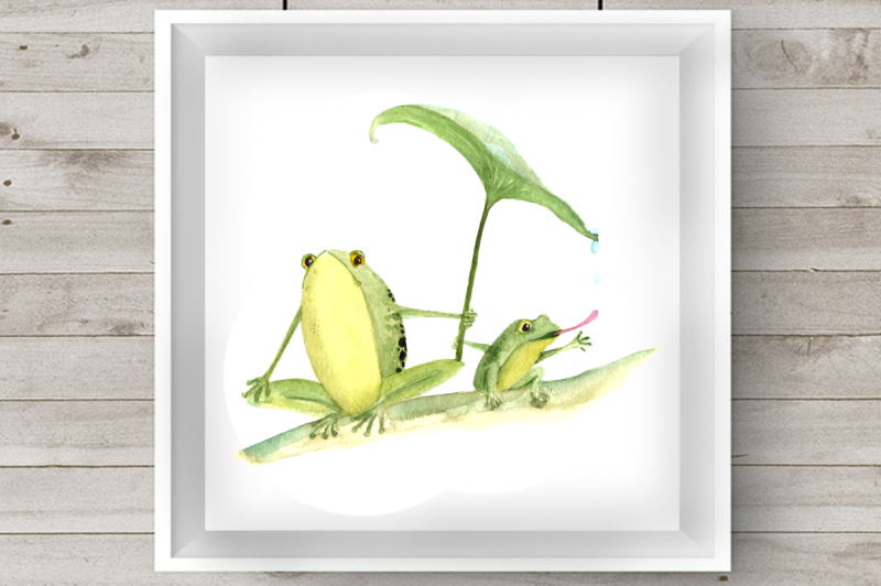 watercolor-mother-amp-baby-frogs-clip-art-amp-print