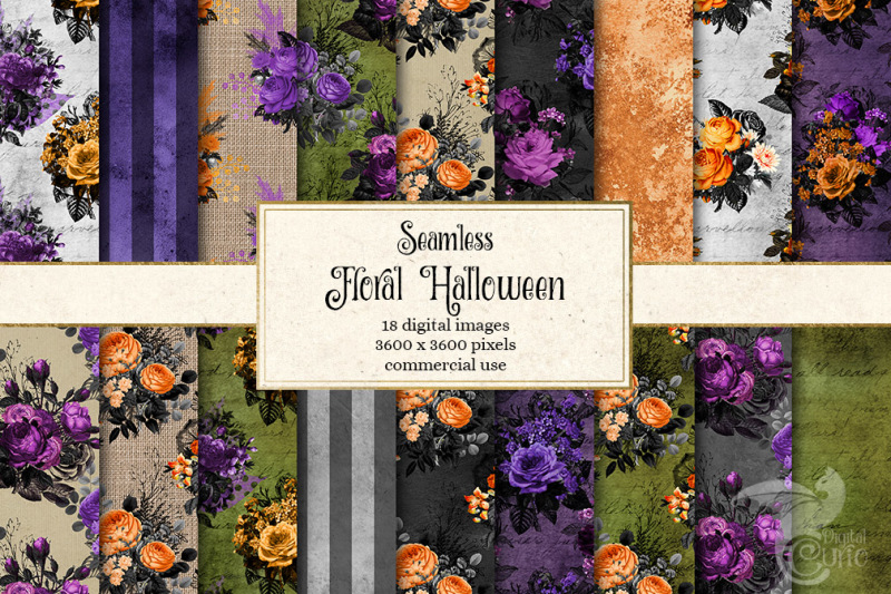 floral-halloween-digital-paper