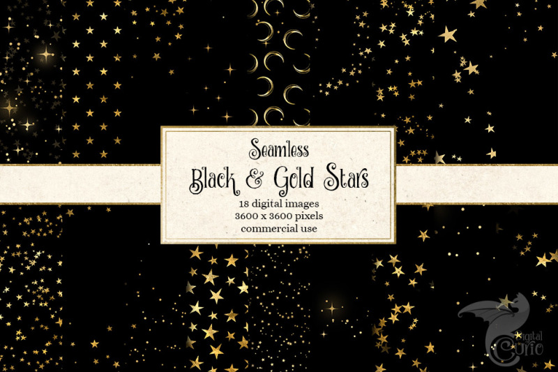 black-and-gold-stars-digital-paper