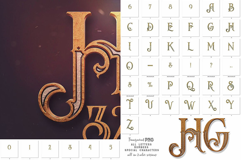golden-ornament-3d-lettering