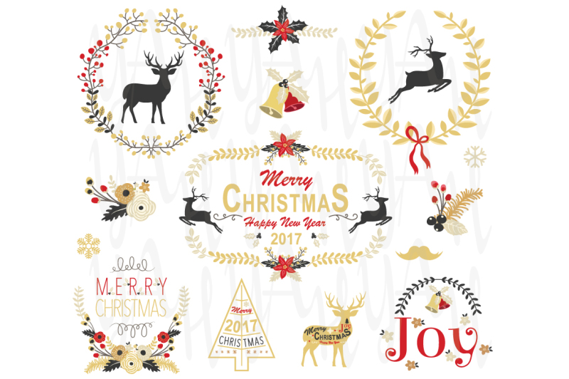 gold-christmas-wreath-and-frame-set