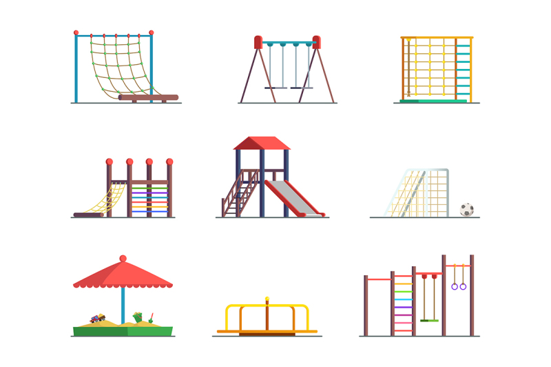 equipment-of-amusement-park-playground-isolated-on-white-background