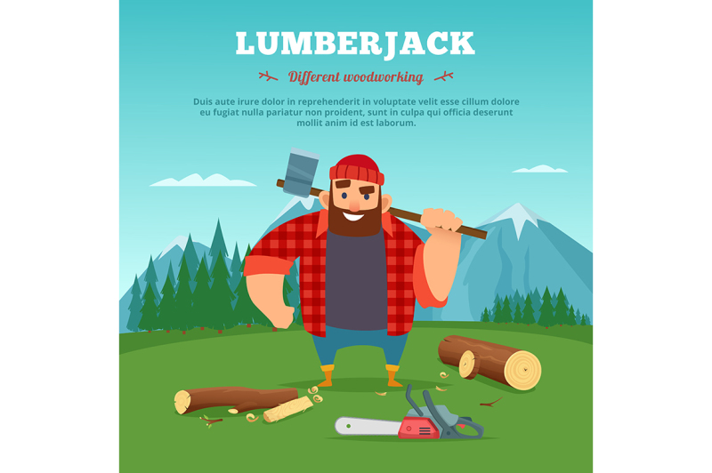 poster-with-illustrations-of-wood-machine-and-lumberjack