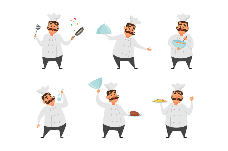 funny-characters-of-chef-in-action-poses