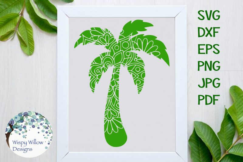 Download Palm Tree Mandala SVG/DXF/EPS/PNG/JPG/PDF By Wispy Willow Designs | TheHungryJPEG.com