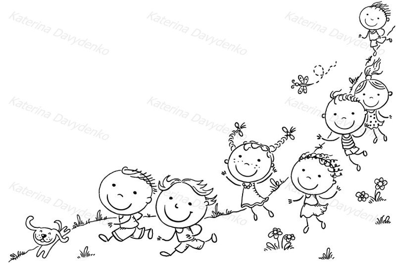 happy-cartoon-kids-running-vector-frame-with-a-copy-space