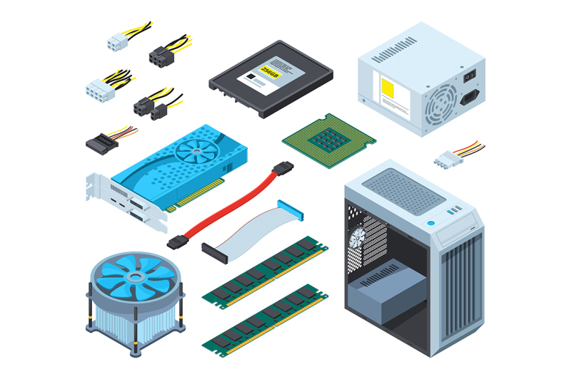 illustrations-of-different-electronic-parts-and-components