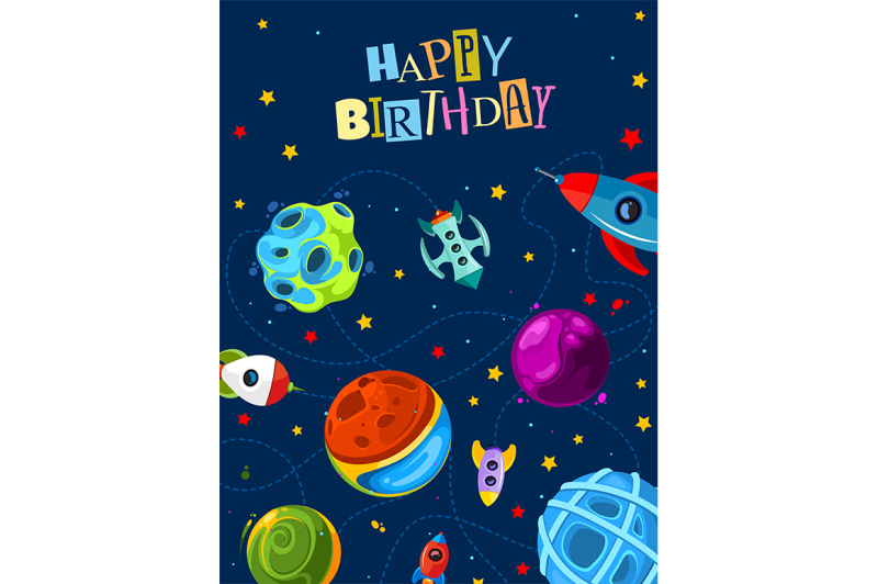 happy-birthday-gift-card-with-cute-planets-and-rockets