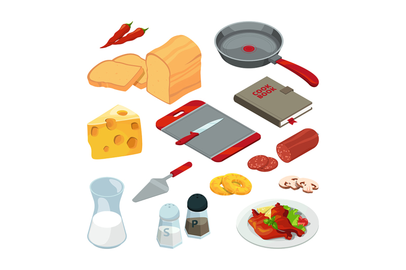 vector-illustrations-of-different-foods-and-kitchen-tools-for-cooking