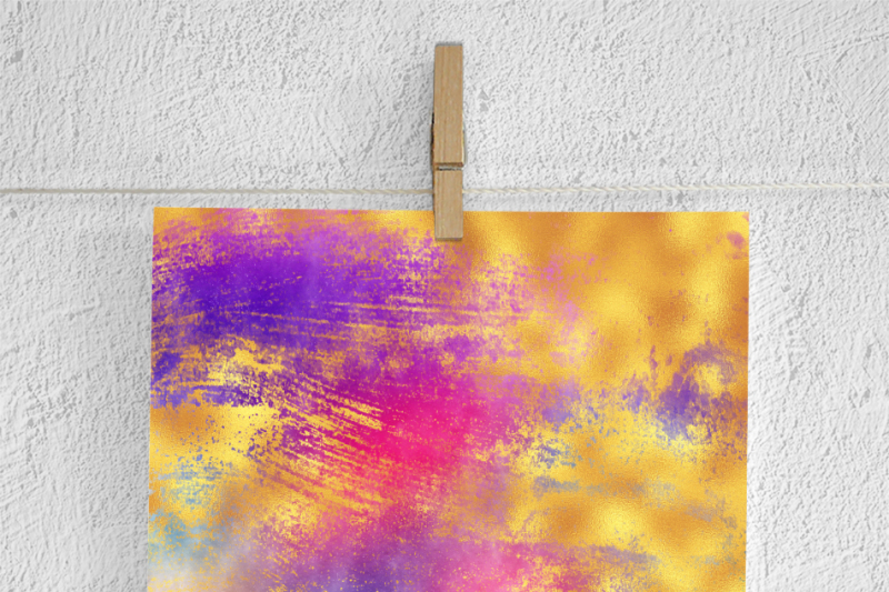 unicorn-rainbow-textured-paper-with-gold-grunge-textures
