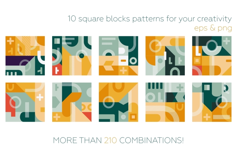 square-geometric-pattern-set