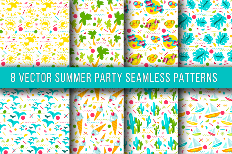 summer-party-seamless-patterns