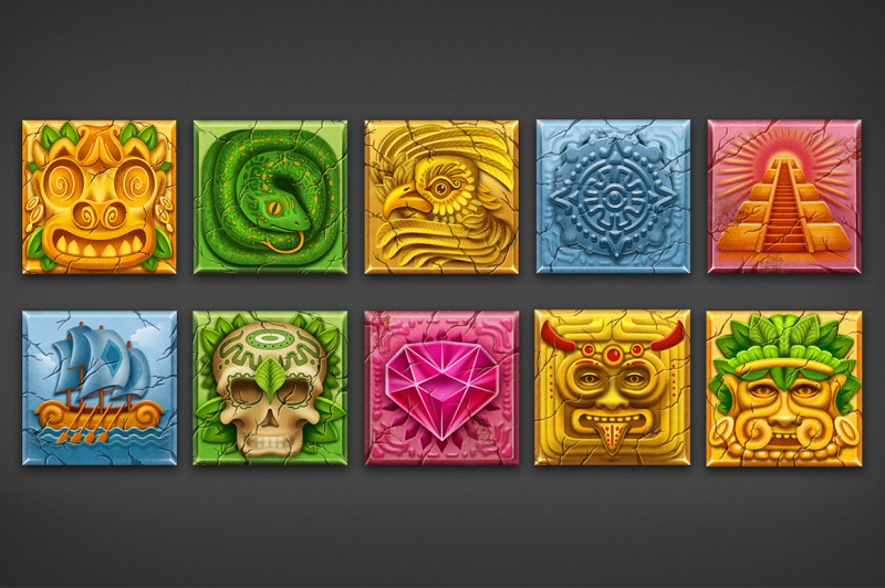 10-aztec-game-icon-set