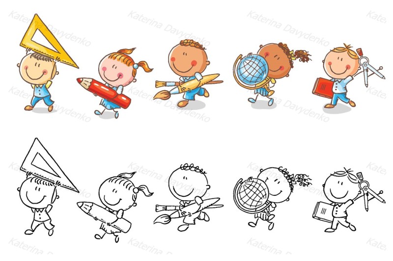 set-of-cartoon-school-kids-holding-different-school-objects