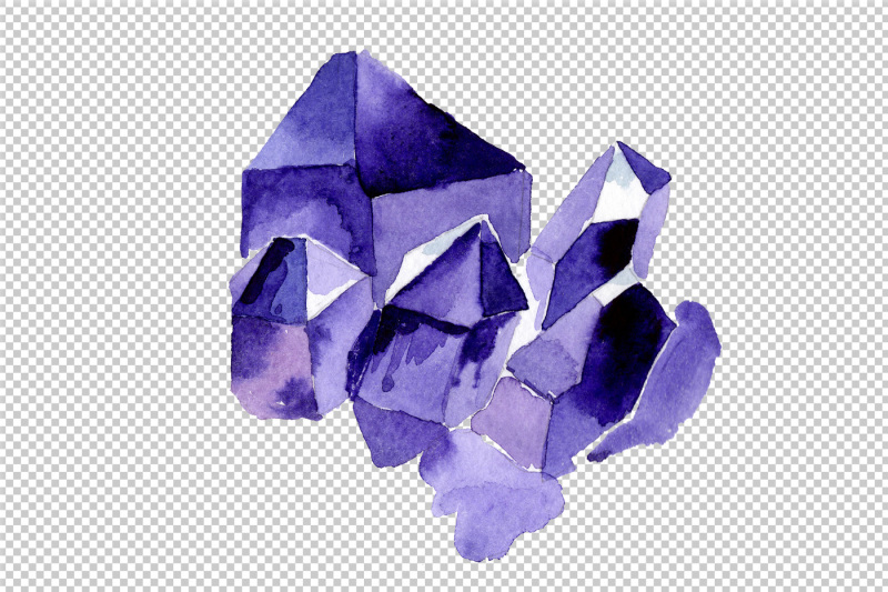 aquarelle-geometric-blue-crystal-png-set