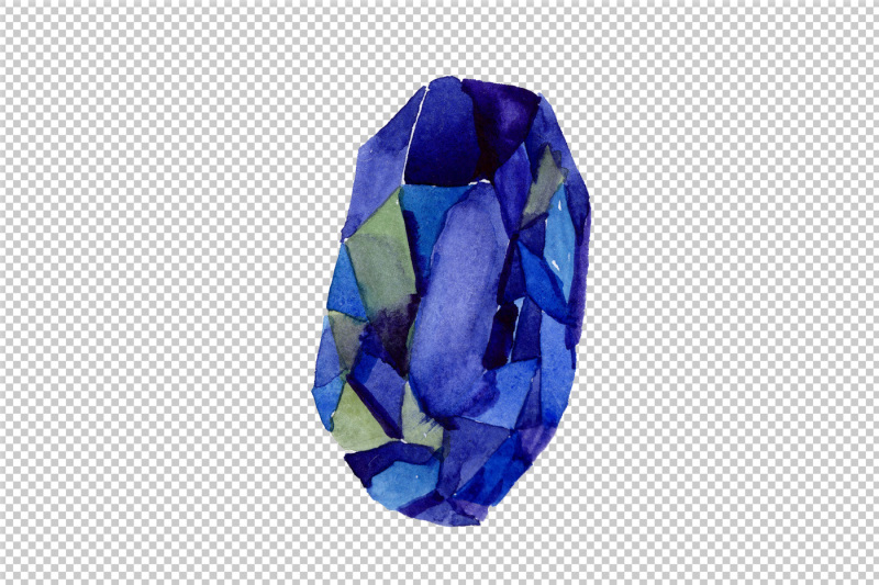 aquarelle-geometric-blue-crystal-png-set