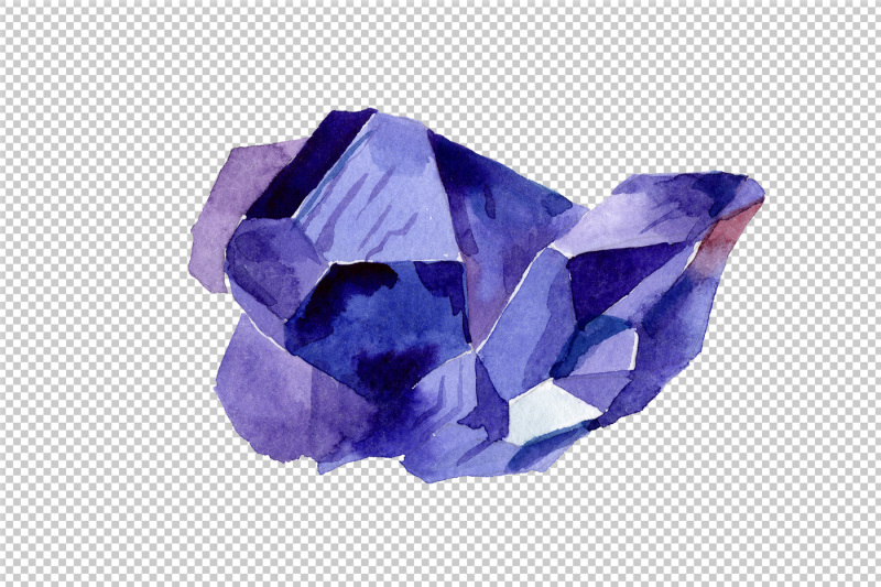 aquarelle-geometric-blue-crystal-png-set