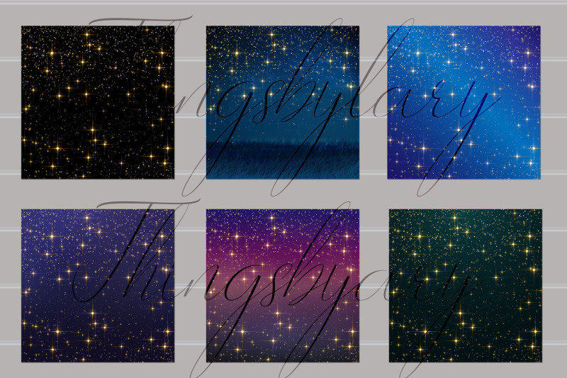 20-luxury-gold-starry-night-galaxy-christmas-digital-papers