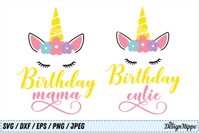 Download Birthday SVG Bundle, Birthday Mama SVG, Birthday Cutie SVG, Unicorn By The Design Hippo ...