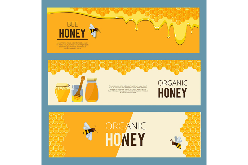 horizontal-banners-with-pictures-set-of-apiary
