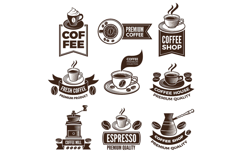 monochrome-coffee-labels-in-retro-style
