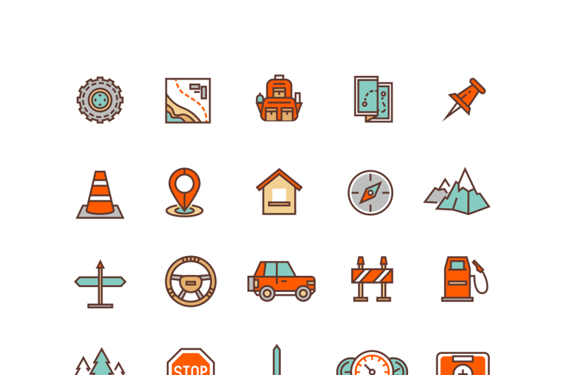 road-traffic-flat-vector-icons