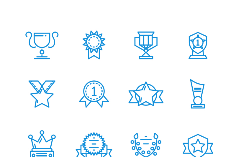 prizes-trophy-awards-vector-outline-icons