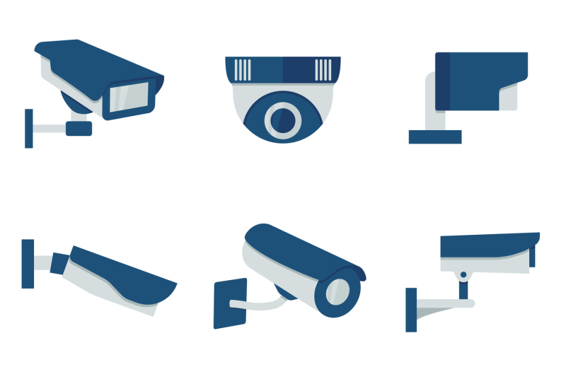 cctv-security-video-camera-vector-flat-icons-set