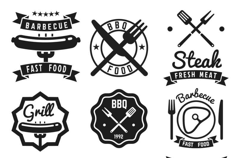 fast-food-bbq-barbecue-vintage-vector-emblems