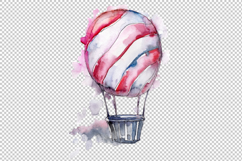 watercolor-pink-hot-air-balloon-png-set-nbsp