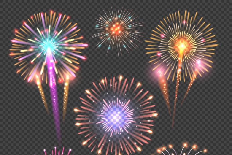 festive-firework-vector-set-on-checkered-dark-background