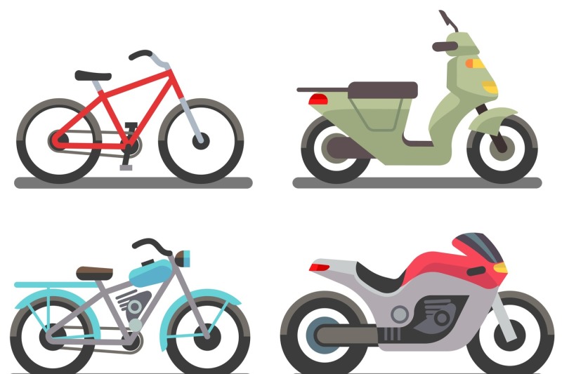 bike-and-motorbike-vector-illustration