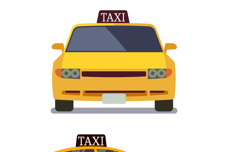 taxi-car-on-white-vector-illustration