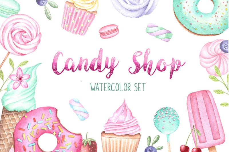 sweet-watercolor-set-cupcake-clipart-donut-clipart-sweet-patterns